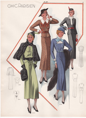 chic parisien fashion illustration 1934